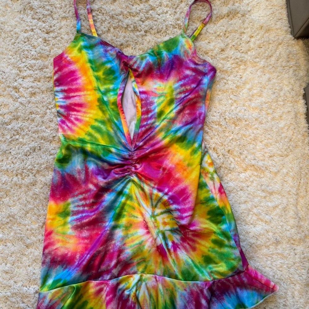 Dolls Kill Vibrant Tie-Dye Mini Dress
